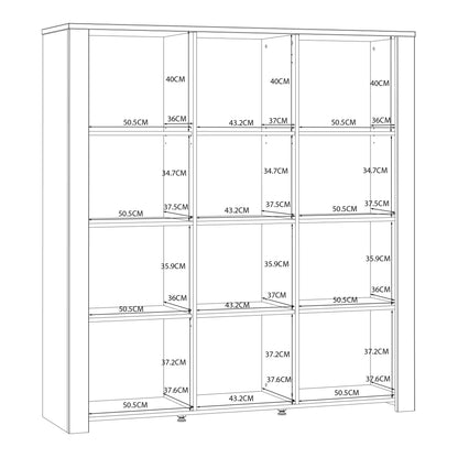 Bohol Large Display Cabinet inc. 4x LED Lights in Riviera Oak/White