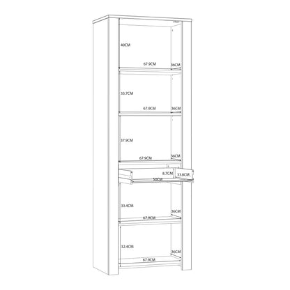 Bohol Narrow Display Cabinet inc. 2x LED Lights in Riviera Oak/White