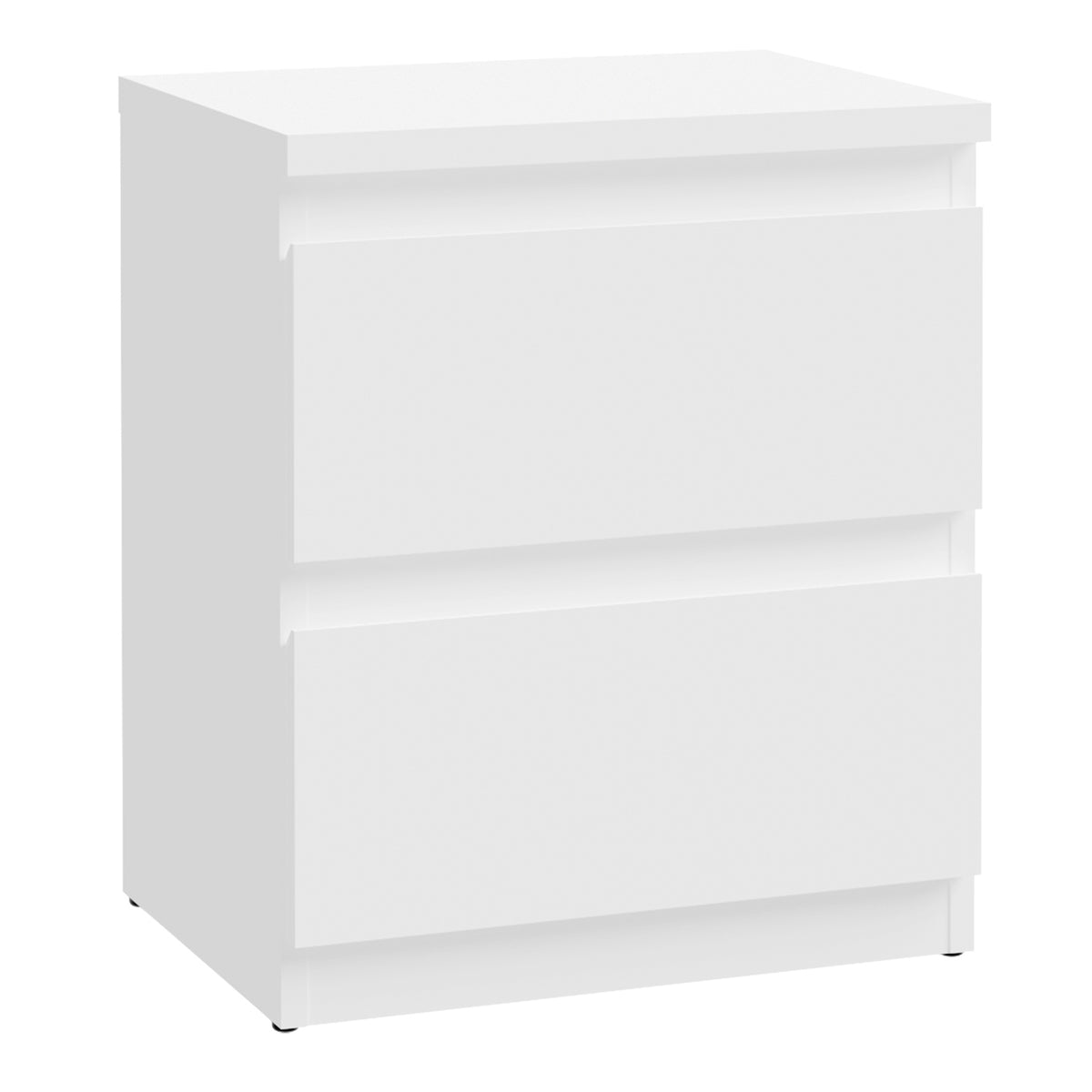 Edmore 2 Drawer Bedside Table in White