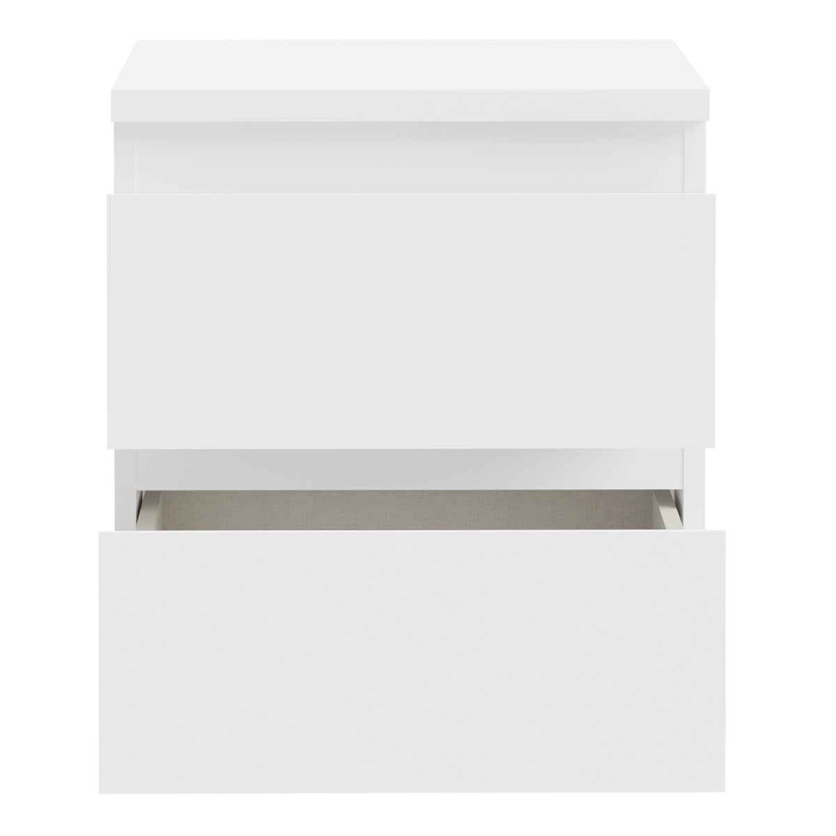 Edmore 2 Drawer Bedside Table in White