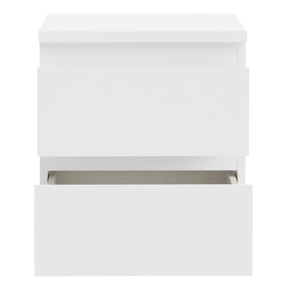 Edmore 2 Drawer Bedside Table in White