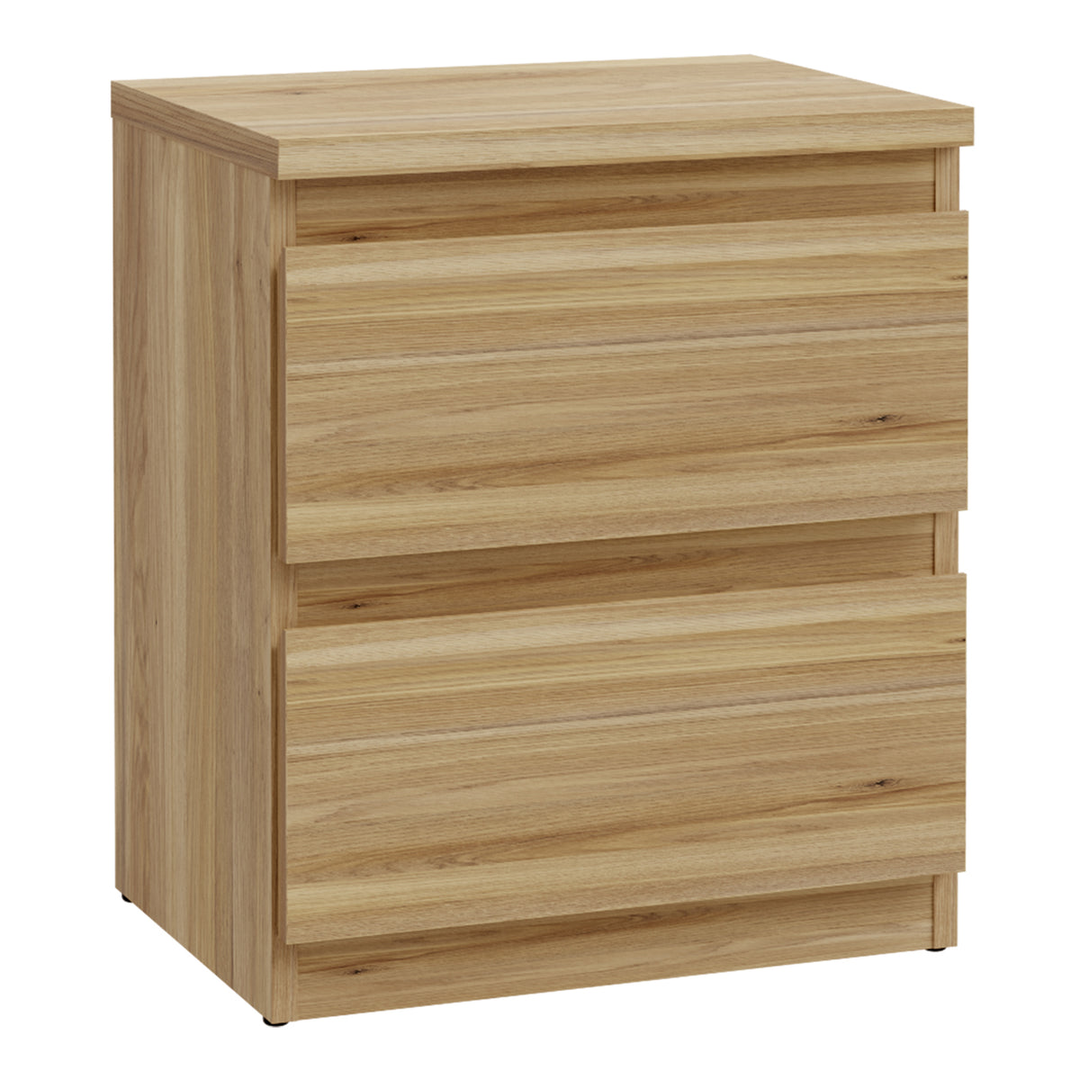 Edmore 2 Drawer Bedside Table in Mauvella Oak