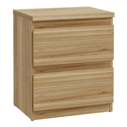 Edmore 2 Drawer Bedside Table in Mauvella Oak