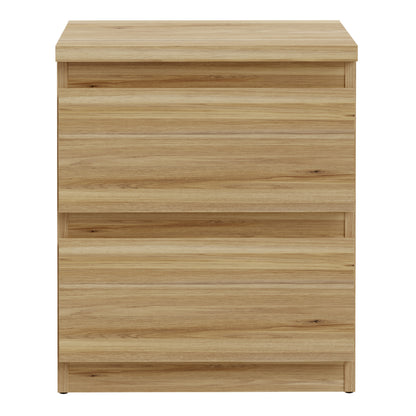 Edmore 2 Drawer Bedside Table in Mauvella Oak