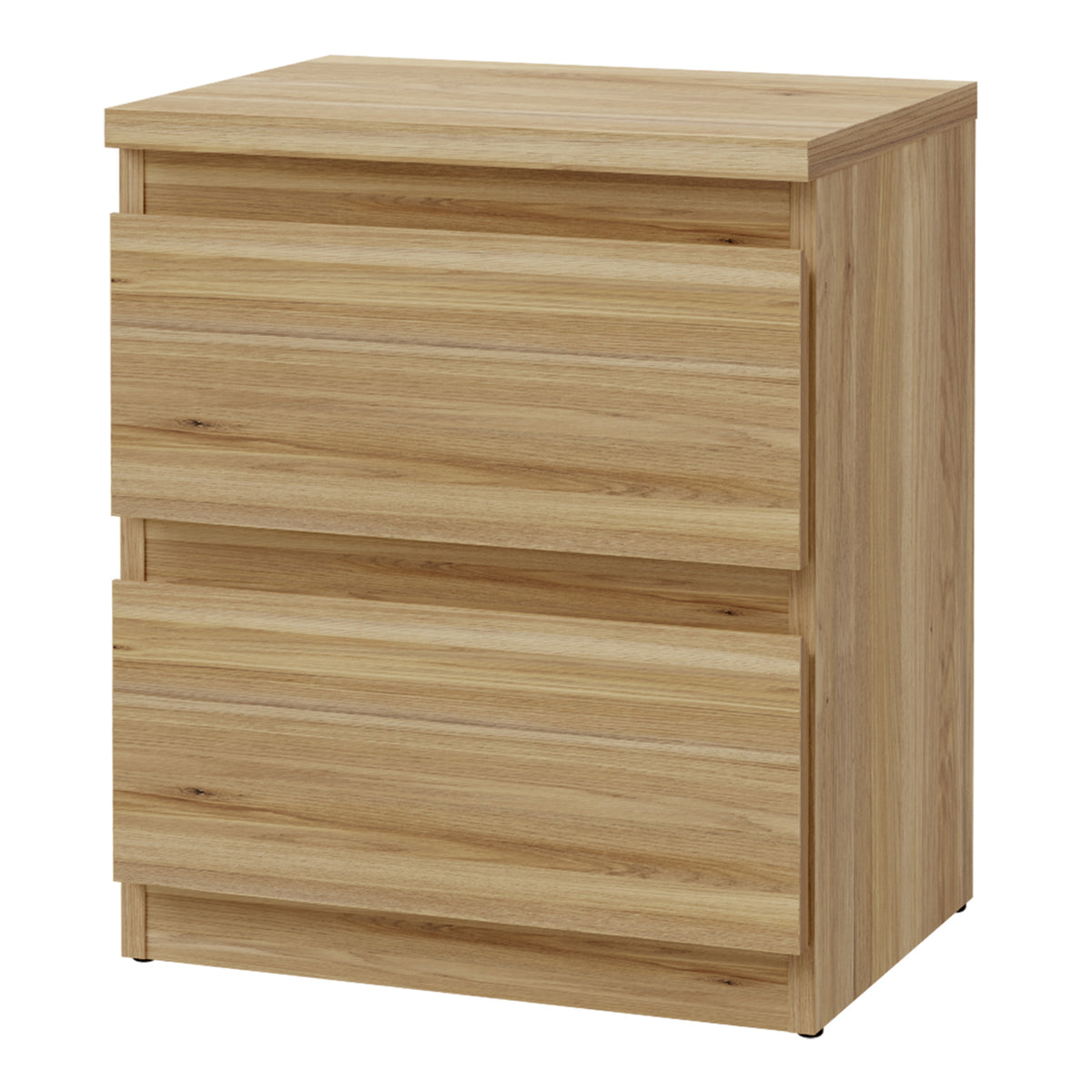 Edmore 2 Drawer Bedside Table in Mauvella Oak