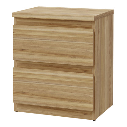 Edmore 2 Drawer Bedside Table in Mauvella Oak