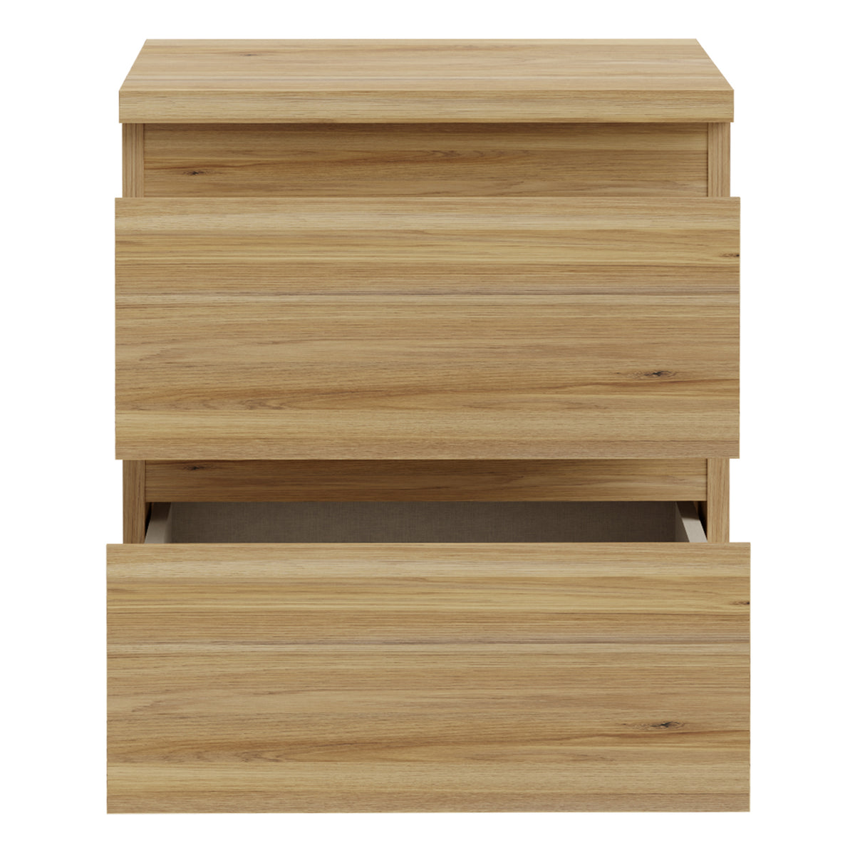 Edmore 2 Drawer Bedside Table in Mauvella Oak