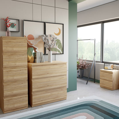 Edmore 2 Drawer Bedside Table in Mauvella Oak