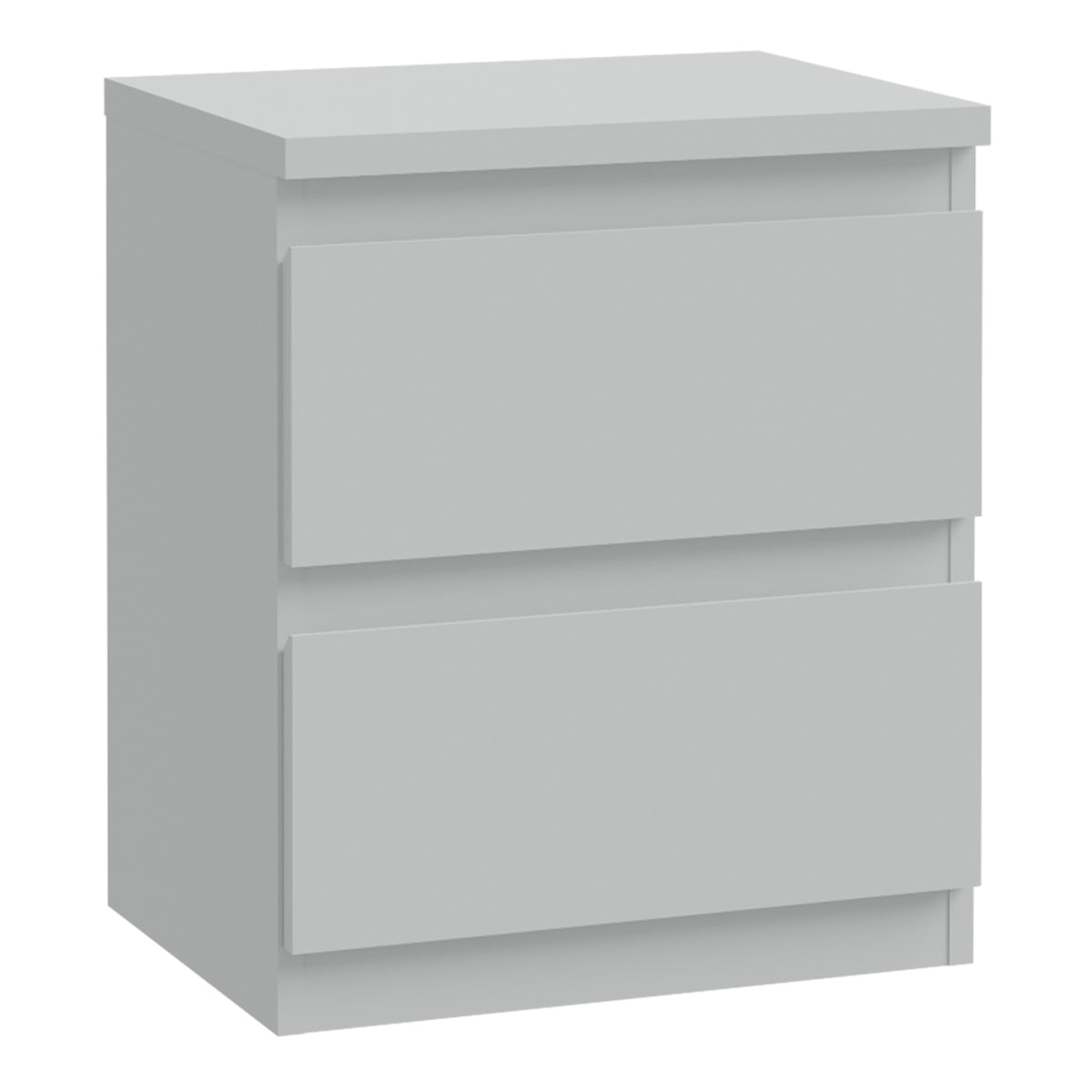 Edmore 2 Drawer Bedside Table in Light Grey