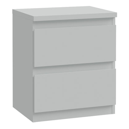 Edmore 2 Drawer Bedside Table in Light Grey