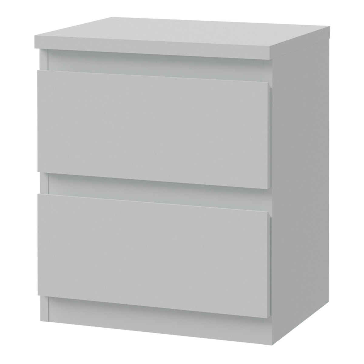 Edmore 2 Drawer Bedside Table in Light Grey