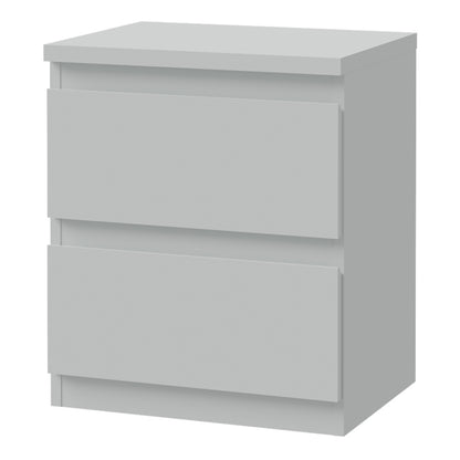 Edmore 2 Drawer Bedside Table in Light Grey