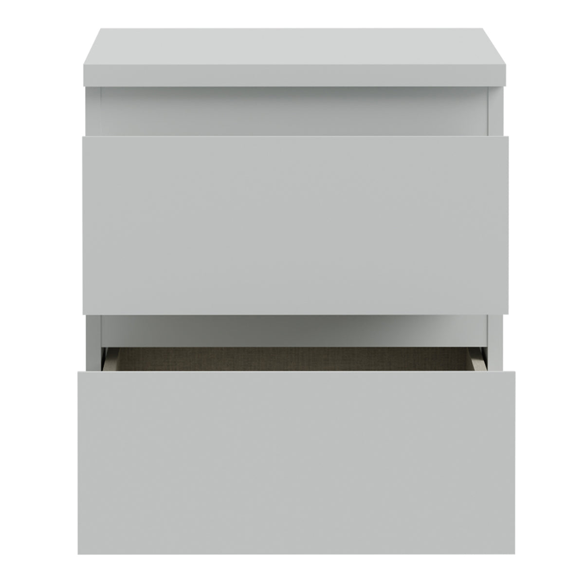 Edmore 2 Drawer Bedside Table in Light Grey