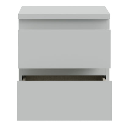 Edmore 2 Drawer Bedside Table in Light Grey