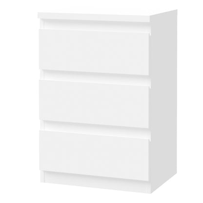 Edmore 3 Drawer Bedside Chest in White