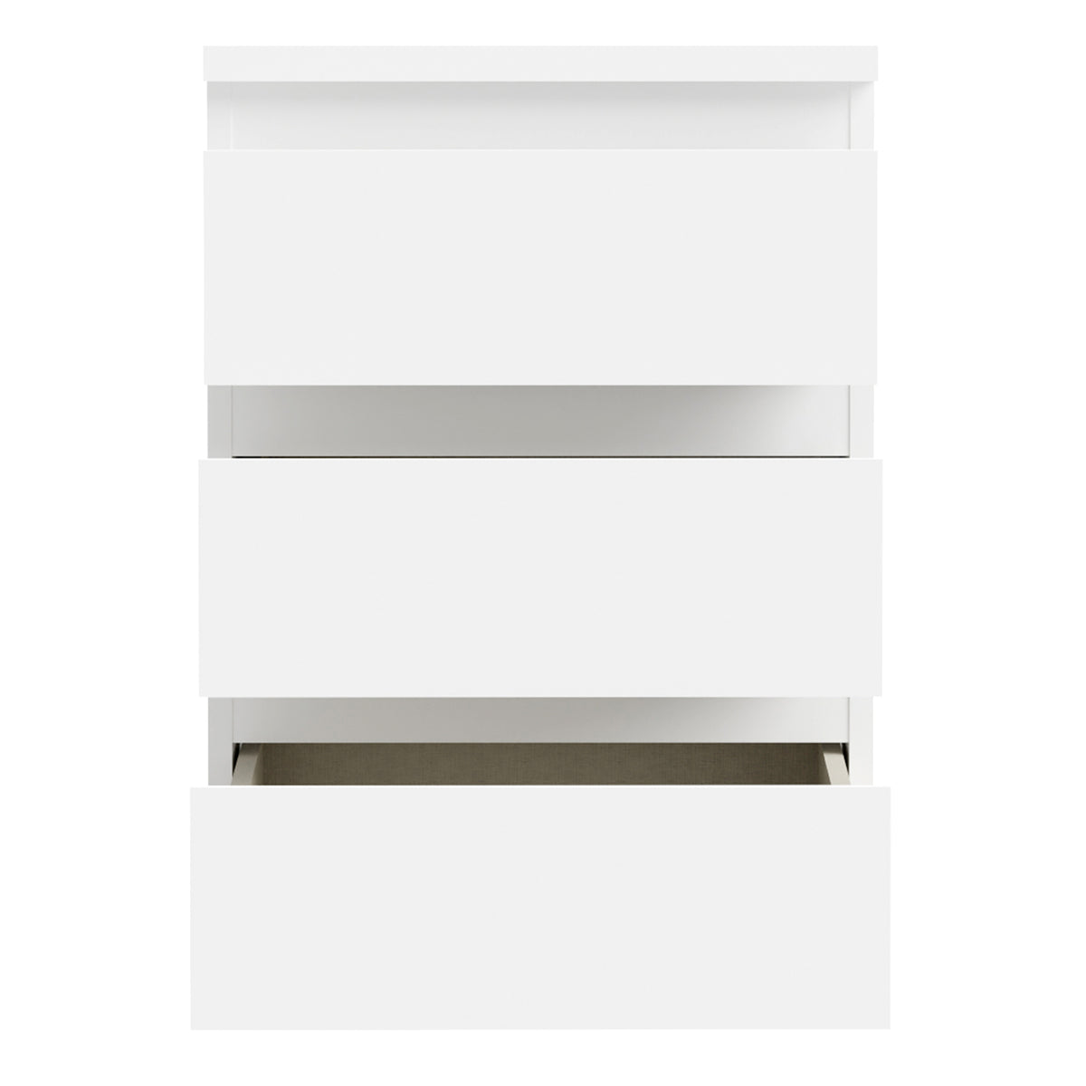 Edmore 3 Drawer Bedside Chest in White