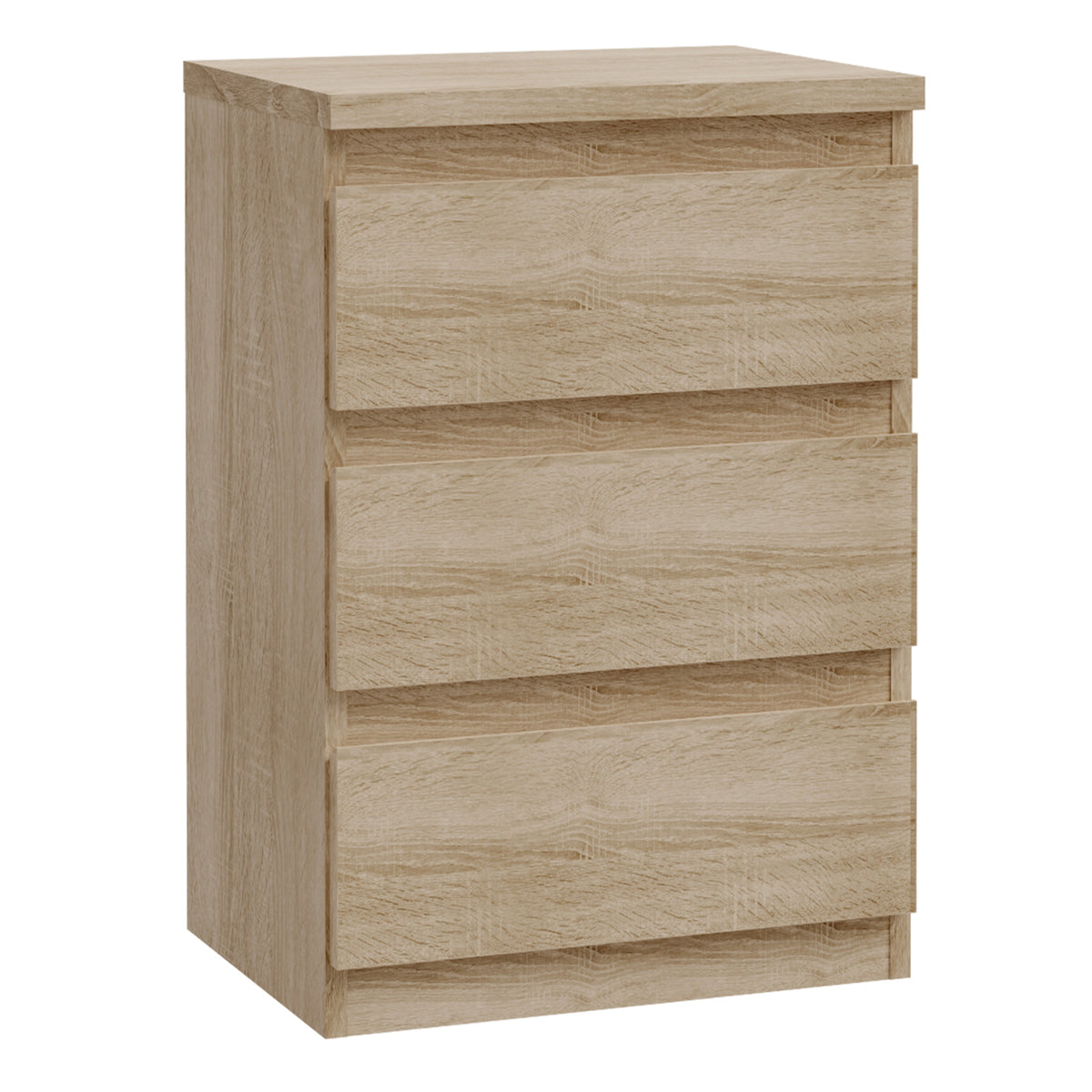 Edmore 3 Drawer Bedside Chest in Sonoma Oak
