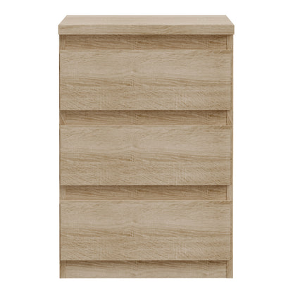 Edmore 3 Drawer Bedside Chest in Sonoma Oak