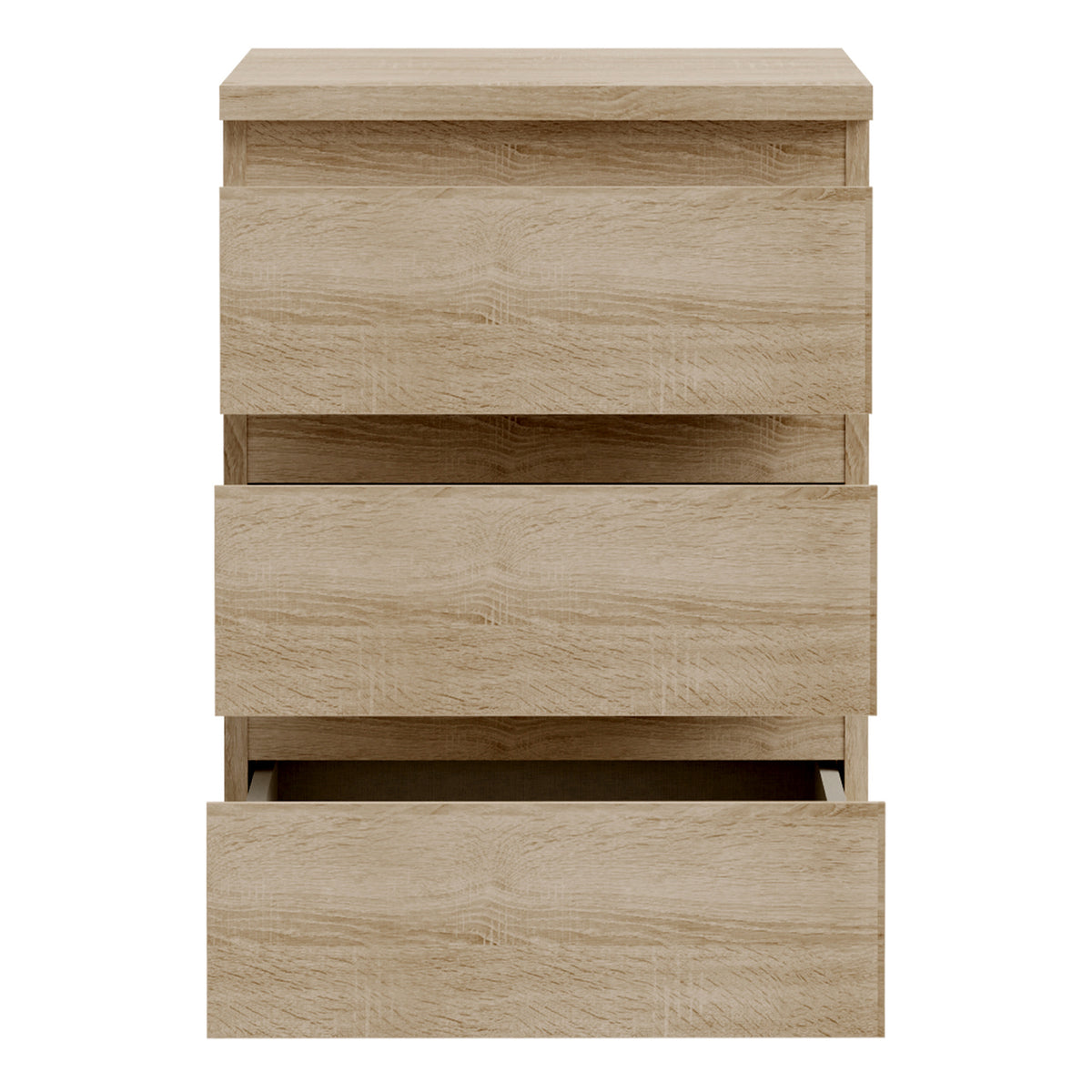 Edmore 3 Drawer Bedside Chest in Sonoma Oak