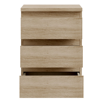 Edmore 3 Drawer Bedside Chest in Sonoma Oak