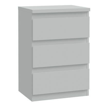 Edmore 3 Drawer Bedside Chest in Light Grey