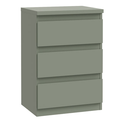 Edmore 3 Drawer Bedside Chest in Sage Green
