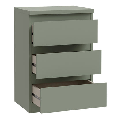 Edmore 3 Drawer Bedside Chest in Sage Green