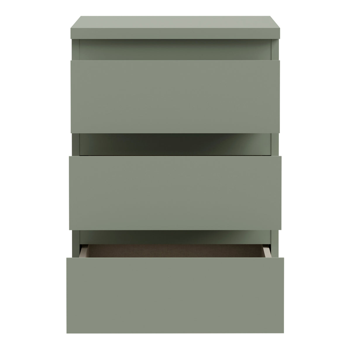 Edmore 3 Drawer Bedside Chest in Sage Green