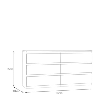 Edmore 6 Drawer Wide Chest in Sonoma Oak