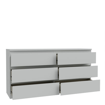 Edmore 6 Drawer Wide Chest in Light Grey