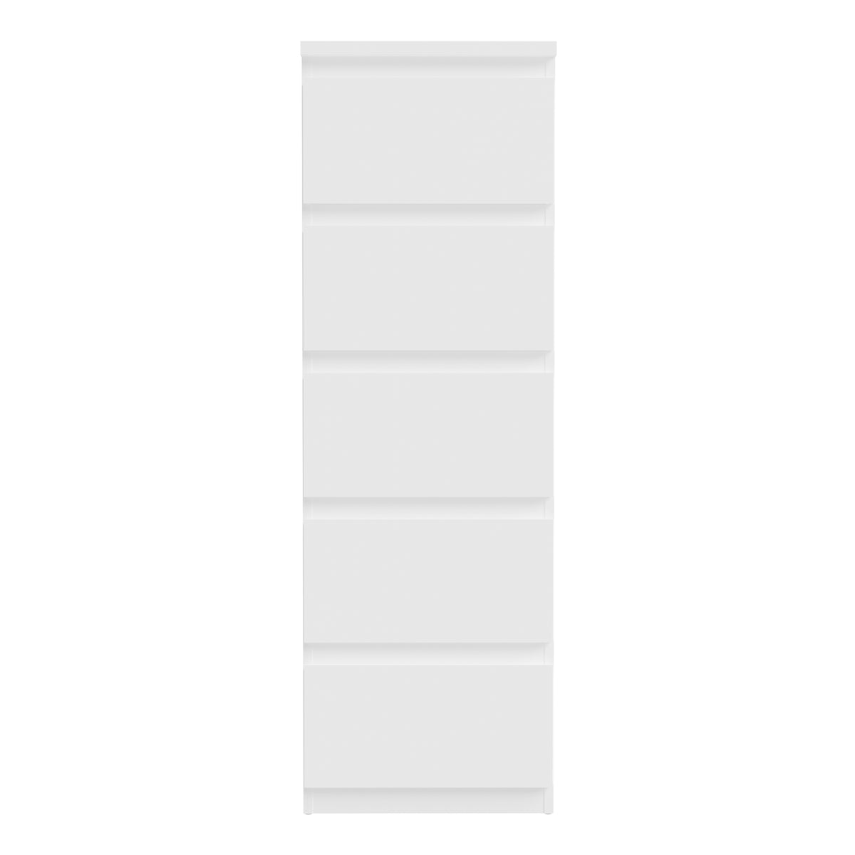 Edmore 5 Drawer Tall Narrow Chest in White
