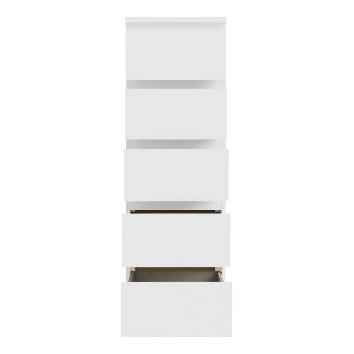 Edmore 5 Drawer Tall Narrow Chest in White