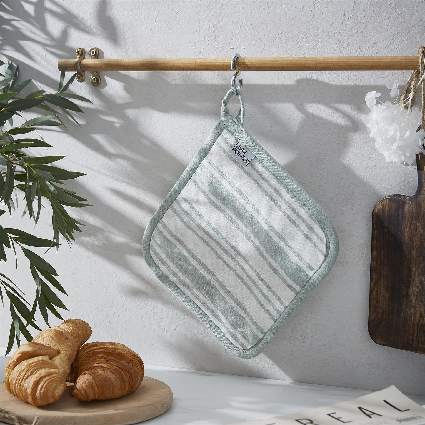 Sage Stripe Pot Mat