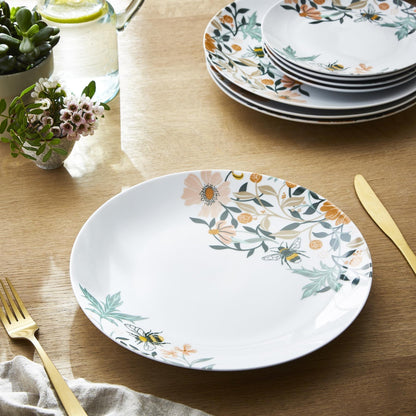 Bee Bloom Porcelain Dinner Plate 4 Pack