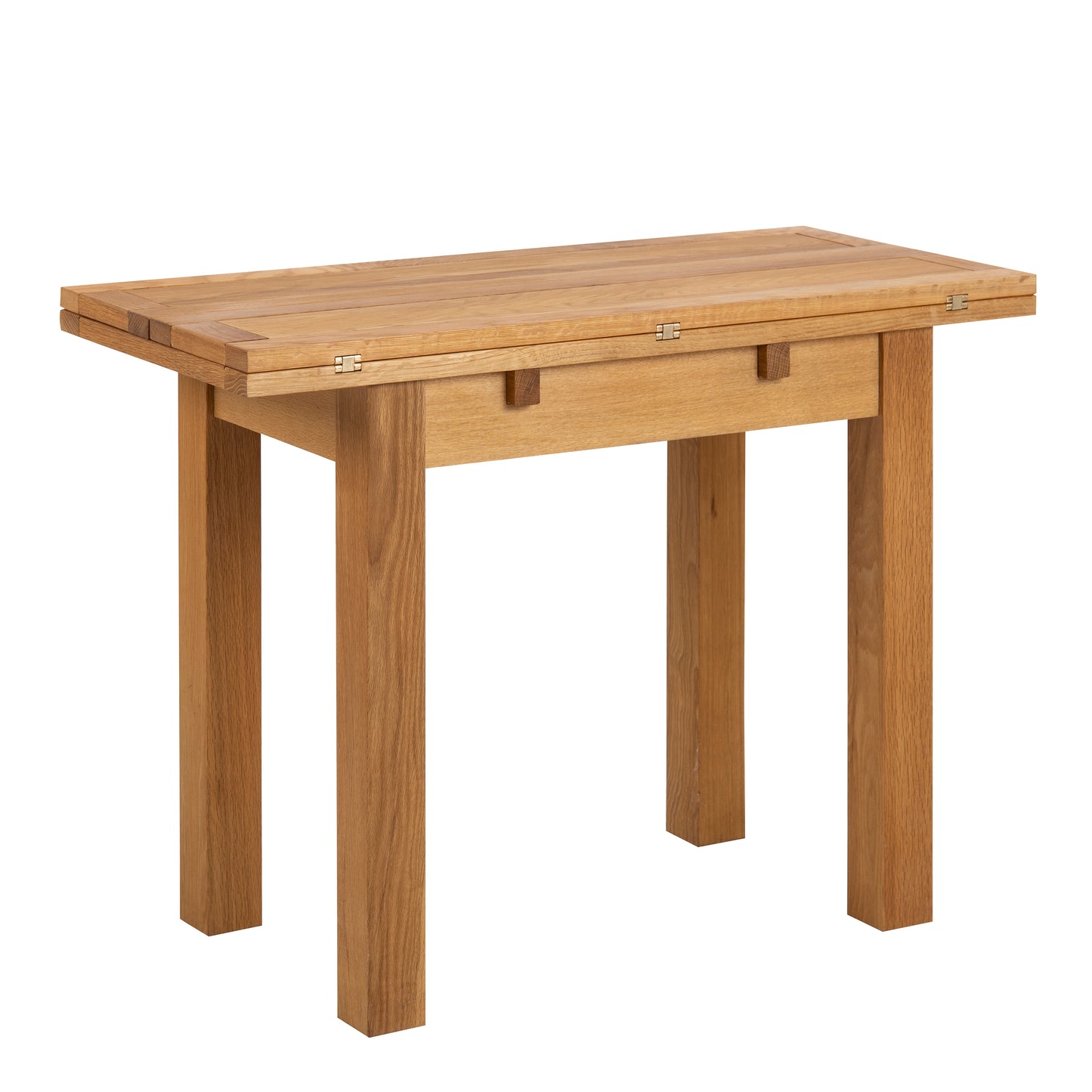 Kenley Extending Dining Table in Oak Set 4 Black Chairs