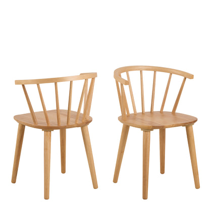 Nagano Round Dining Table in Oak Set 4 Oak Chairs
