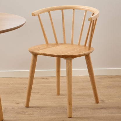 Nagano Round Dining Table in Oak Set 4 Oak Chairs