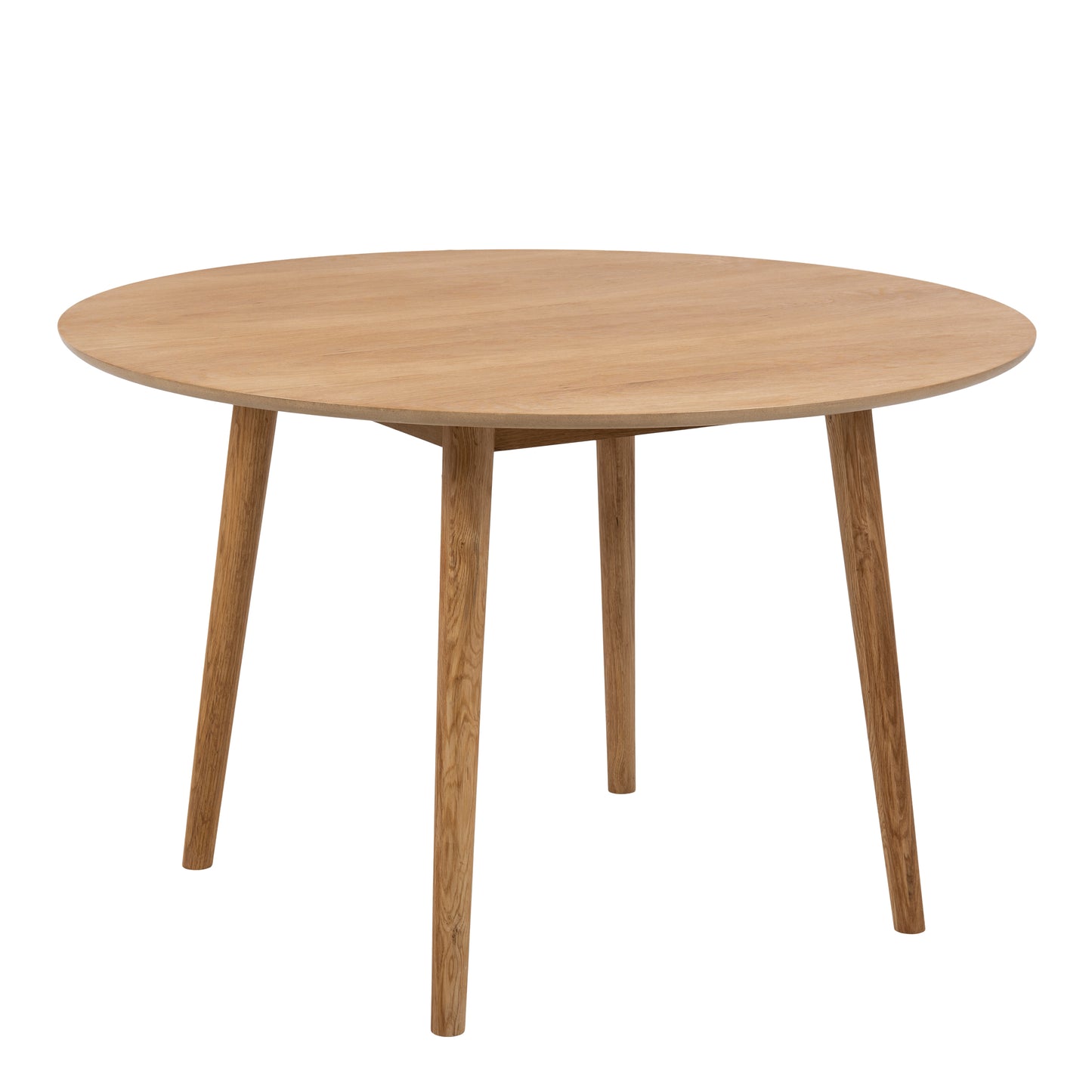 Nagano Round Dining Table in Oak Set 4 Olive Green Chairs
