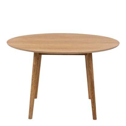 Nagano Round Dining Table in Oak Set 4 Olive Green Chairs