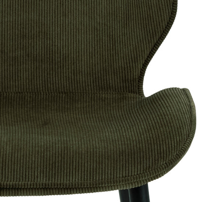Nagano Round Dining Table in Oak Set 4 Olive Green Chairs