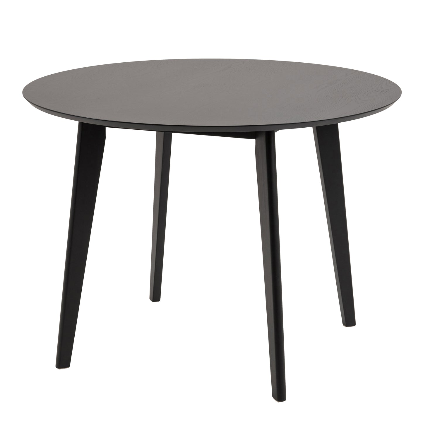 Roxby Round Dining Table in Black Set 4 Black Chairs