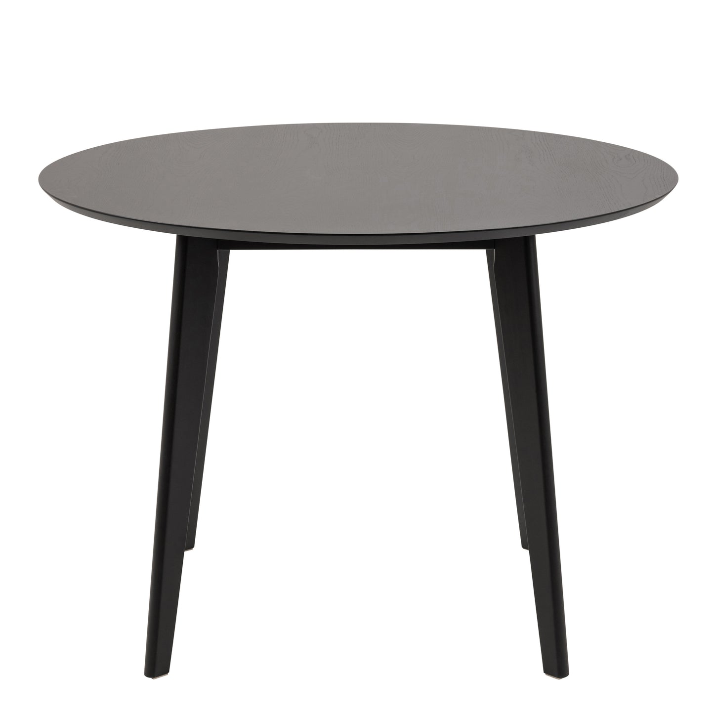 Roxby Round Dining Table in Black Set 4 Black Chairs