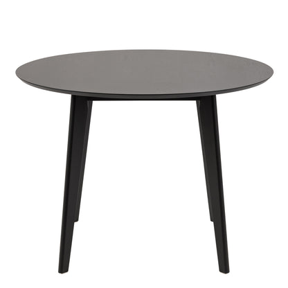 Roxby Round Dining Table in Black Set 4 Black Chairs