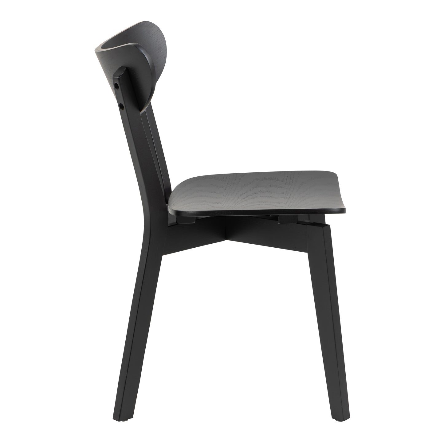 Roxby Round Dining Table in Black Set 4 Black Chairs