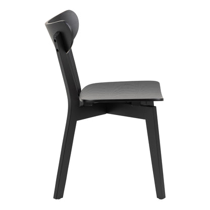Roxby Round Dining Table in Black Set 4 Black Chairs