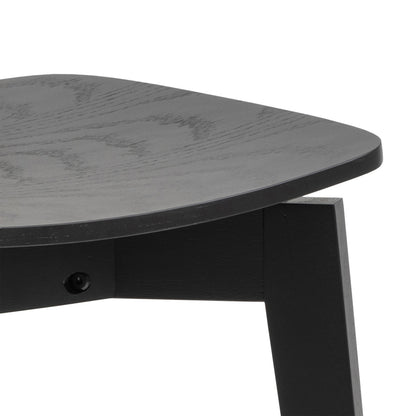 Roxby Round Dining Table in Black Set 4 Black Chairs