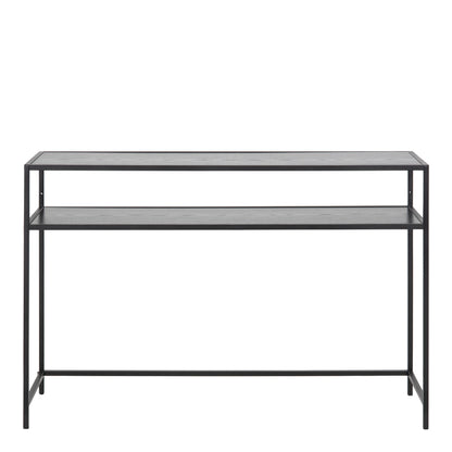 Seaford Black Metal Console Table with Black Top