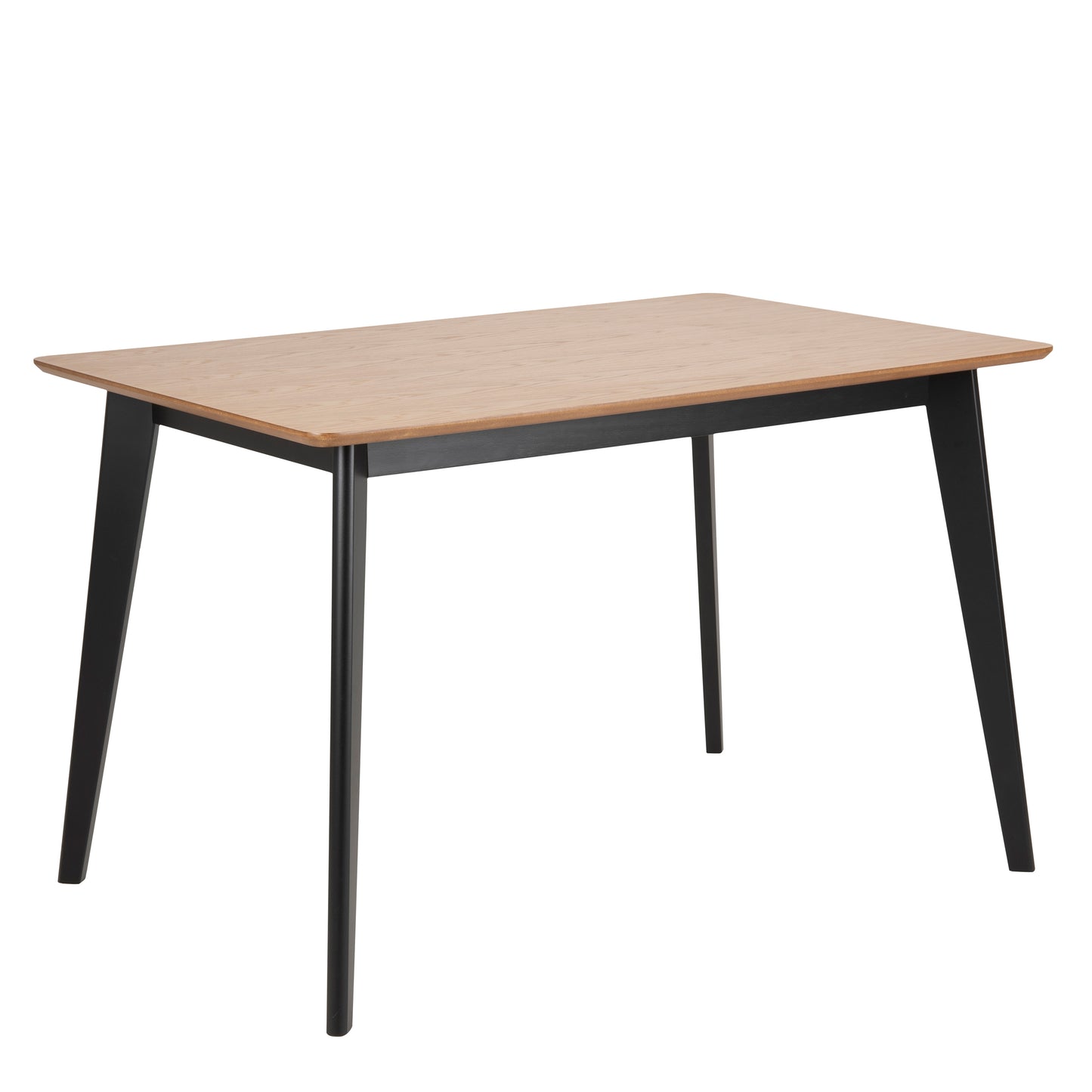 Roxby Dining Table in Oak & Black Set 4 Black and Oak Chairs