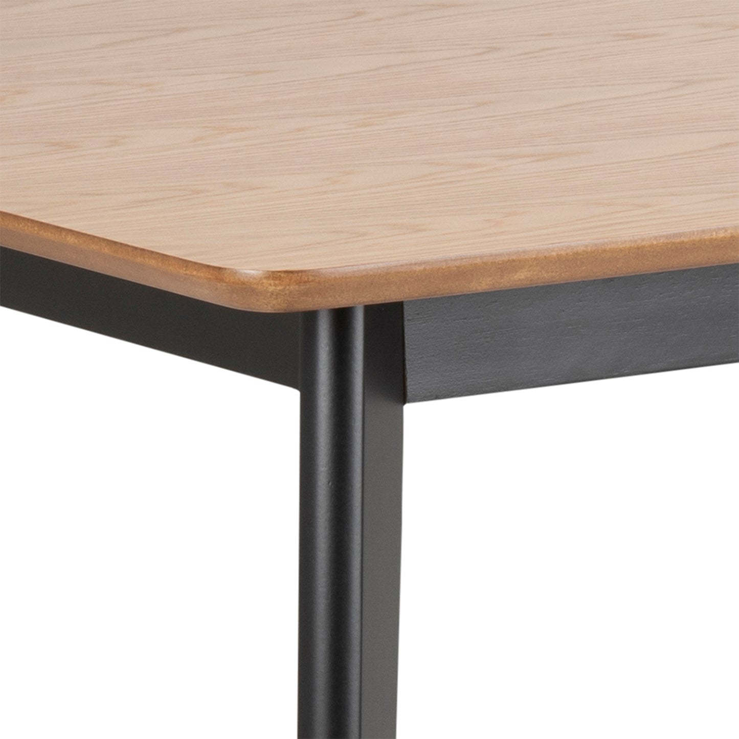 Roxby Dining Table in Oak & Black Set 4 Black and Oak Chairs