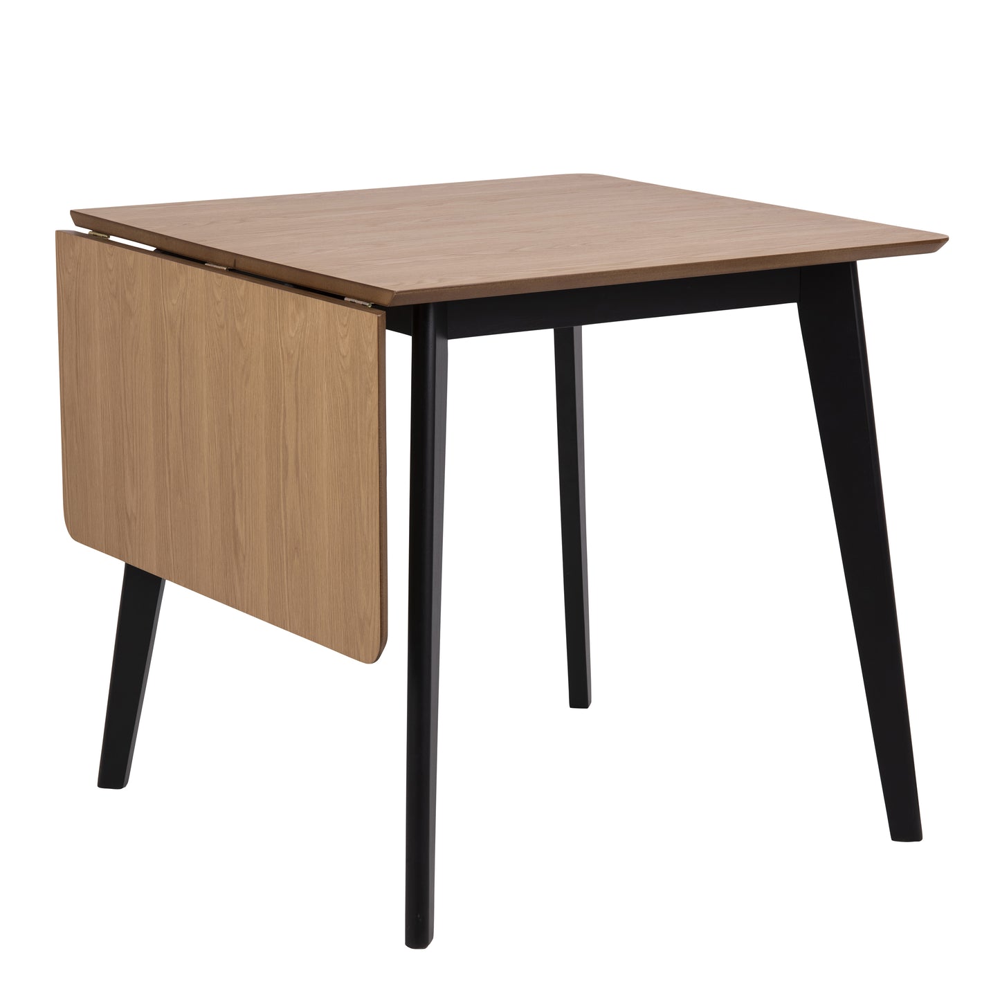 Roxby Extending Dining Table in Oak & Black Set 4 Black and Oak Chairs